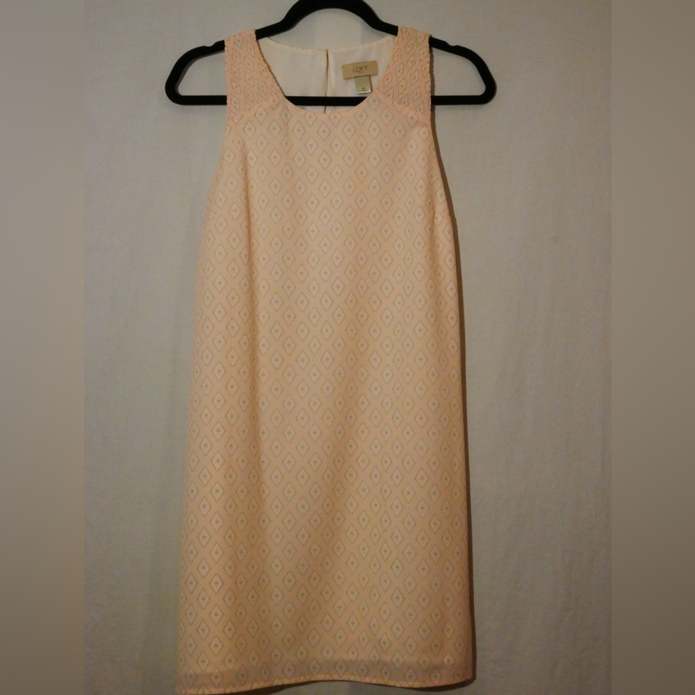 Loft Diamond Pattern Dress | Light Pink - XS